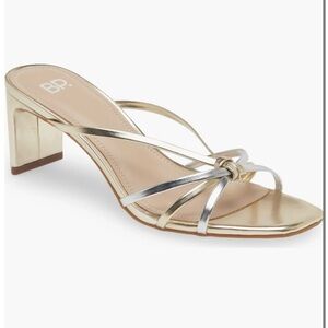 BP. Gold and Silver Strappy Heel Sandals